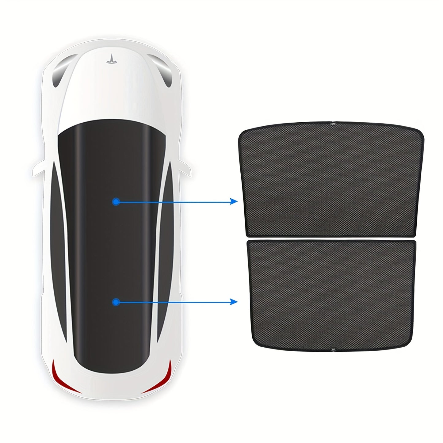 For Tesla Model Y Roof Sunshade - Upgrade 2.0 Top Window Sun Shades For 2019-2023 Tesla Y Accessories, Effectively Heat Insulation Sun Blocking